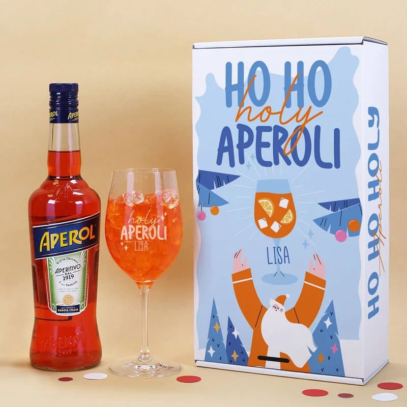 Ho Ho Holy Aperoli Geschenkset mit Weinglas und Aperol