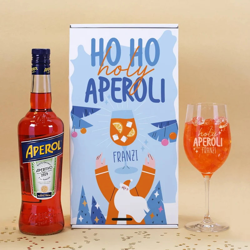 Ho Ho Holy Aperoli Geschenkset mit Weinglas und Aperol