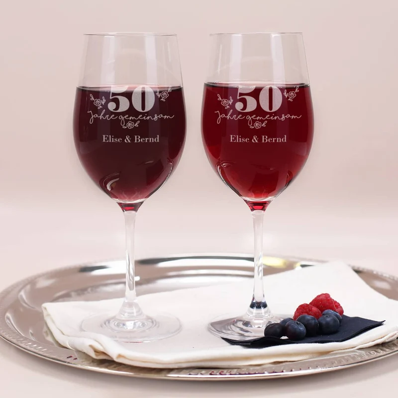 Geschenkset zum Hochzeitstag mit Namen, Wunschtext; Jubiläum