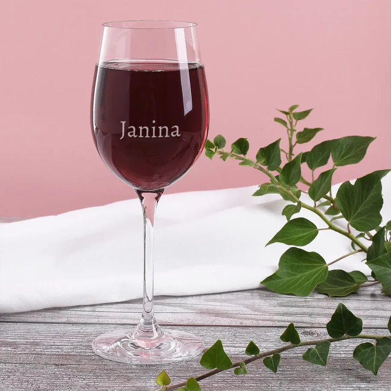 Bio Wein Geschenkset zu Weihnachten mit graviertem Glas und Box