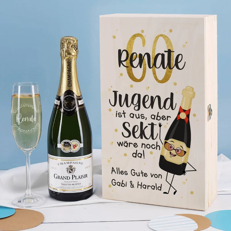 Jugend ist aus, aber Sekt wäre noch da! - Champagner Geschenkset zum Geburtstag