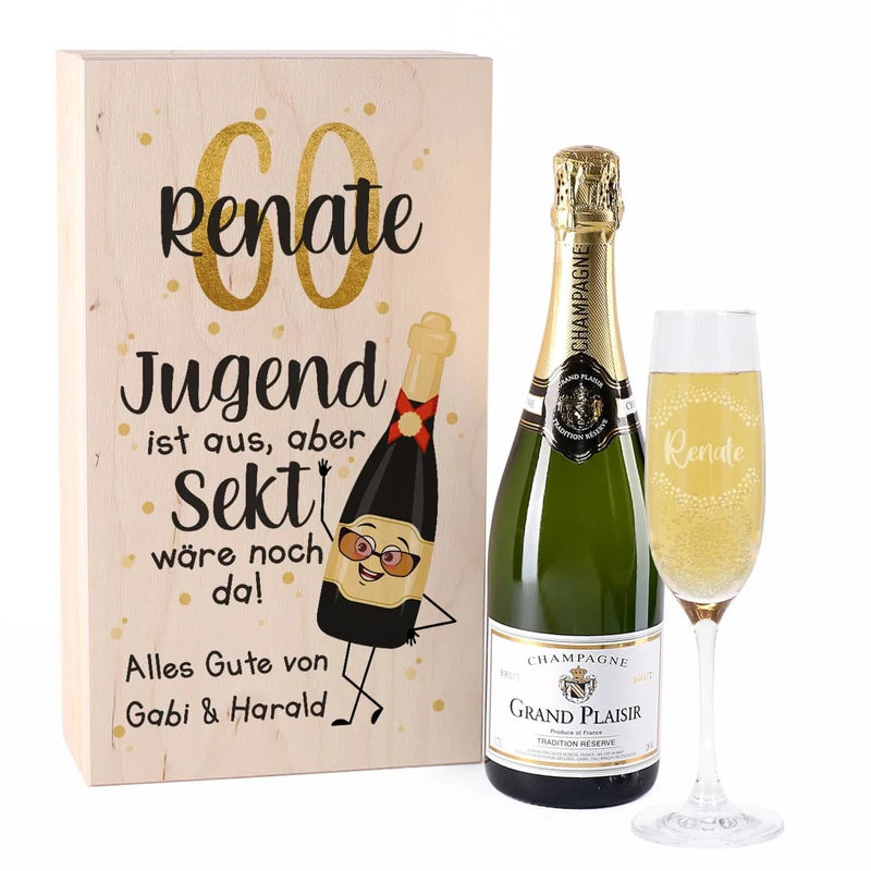 Jugend ist aus, aber Sekt wäre noch da! - Champagner Geschenkset zum Geburtstag