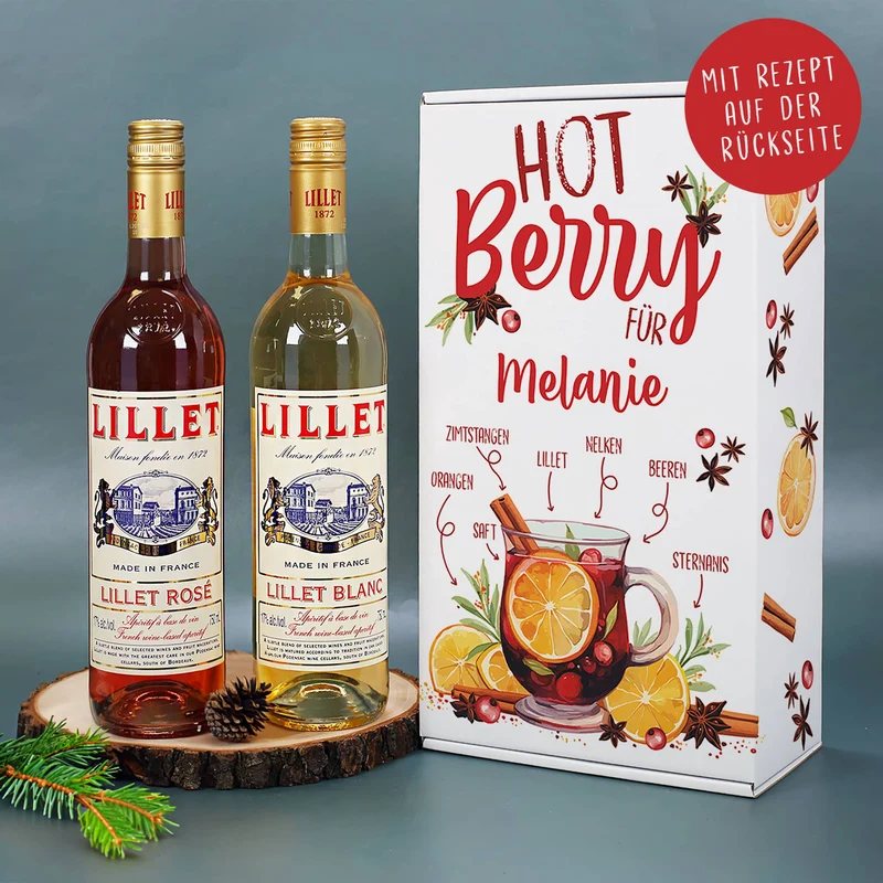 Hot Berry - Geschenkset für Lillet Hot Berry mit Rezept auf der Box