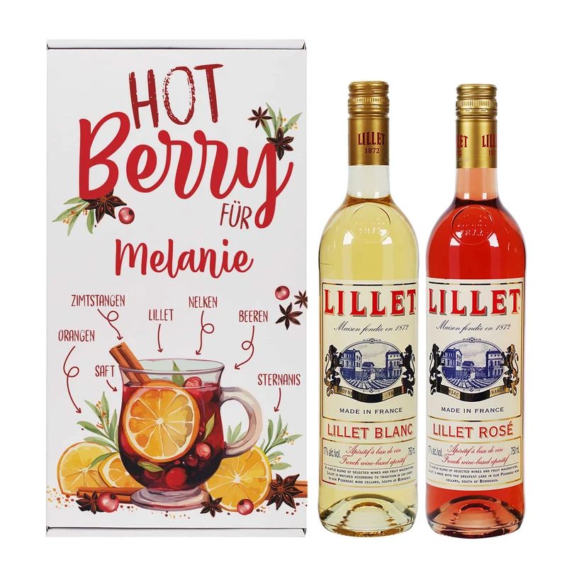 Hot Berry - Geschenkset für Lillet Hot Berry mit Rezept auf der Box