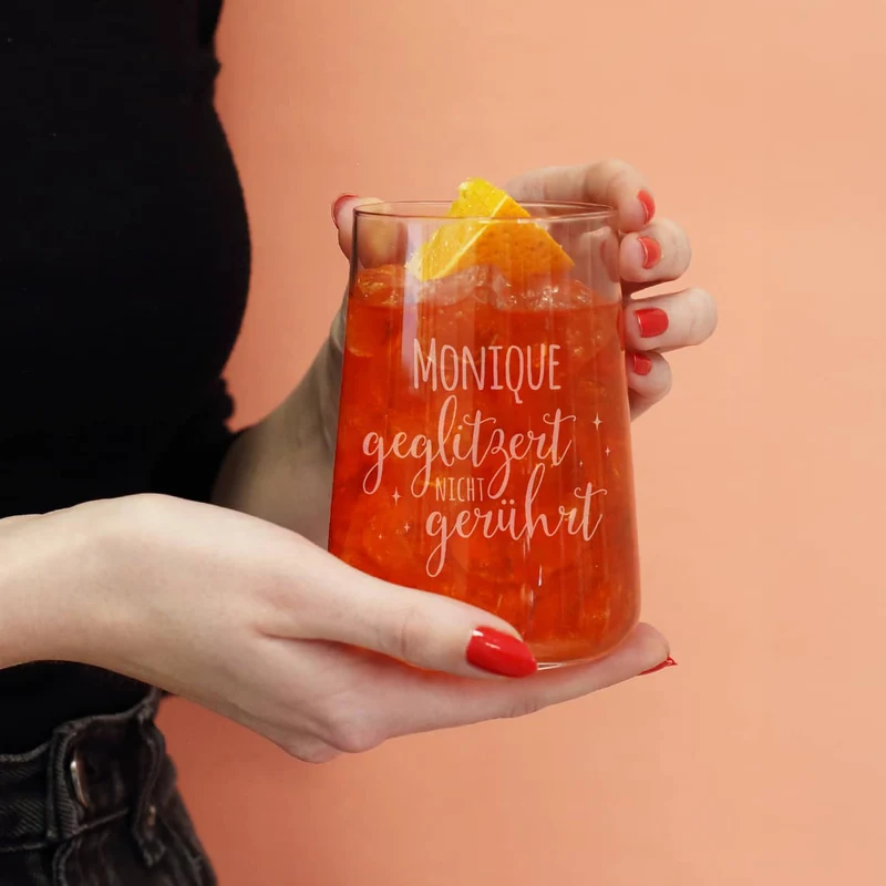 geglitzert nicht gerührt - Glitter Spritz Set mit Glas und Geschenkbox