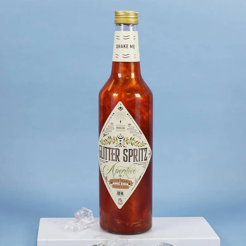 geglitzert nicht gerührt - Glitter Spritz Set mit Glas und Geschenkbox