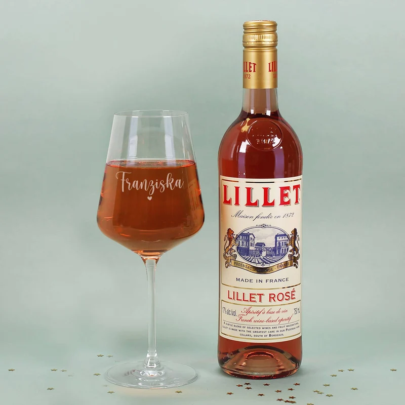 Merry Berry - Lillet Geschenkset mit Glas und Geschenkbox zu Weihnachten