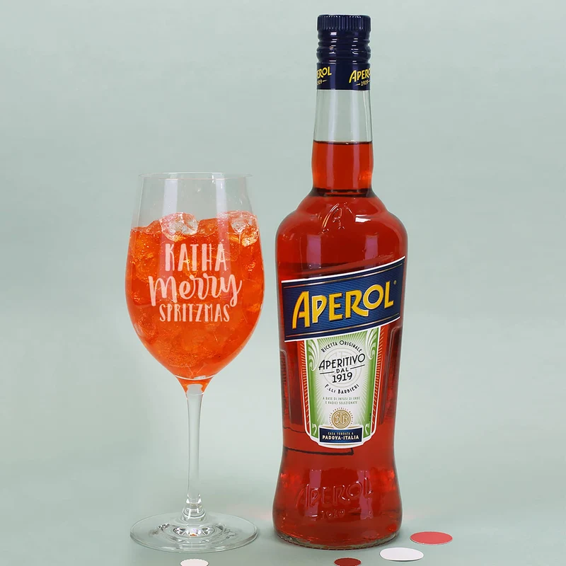 Merry Spritzmas - Aperol Geschenkset mit Glas und Geschenkverpackung
