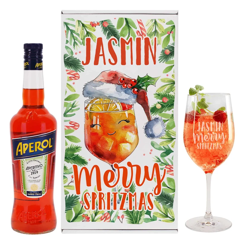 Merry Spritzmas - Aperol Geschenkset mit Glas und Geschenkverpackung
