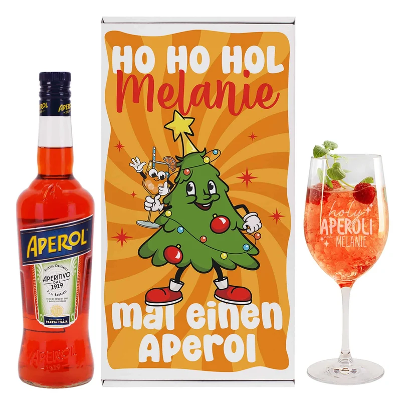 Hol mir einen Aperol - Geschenkset zu Weihnachten mit Glas und Geschenkbox