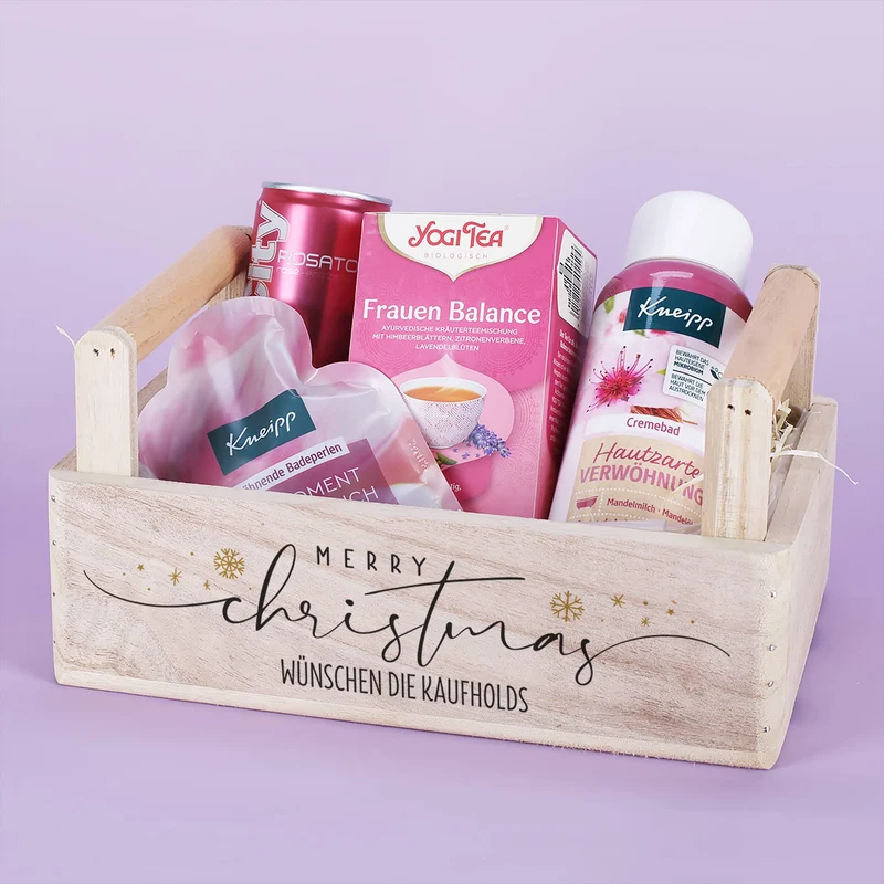 Geschenkkorb - Merry Christmas - mit Wellness Inhalt und Wunschtext