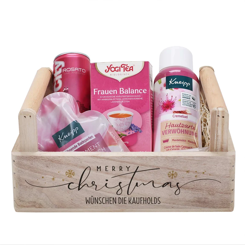 Geschenkkorb - Merry Christmas - mit Wellness Inhalt und Wunschtext