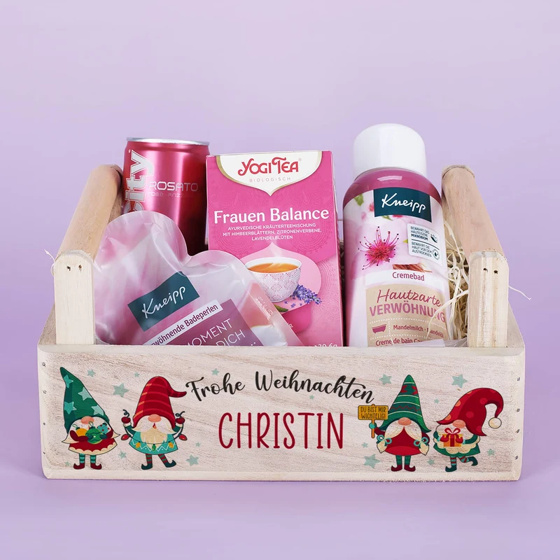 Geschenkkorb - Du bist mir wichtelig - mit Inhalt Namensaufdruck