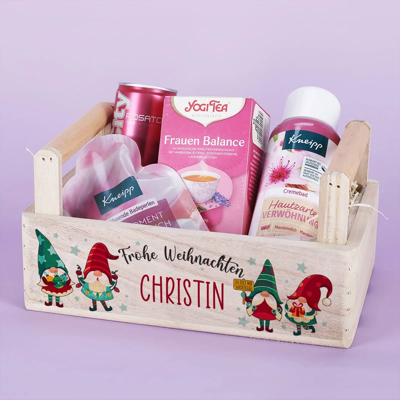 Geschenkkorb - Du bist mir wichtelig - mit Inhalt Namensaufdruck