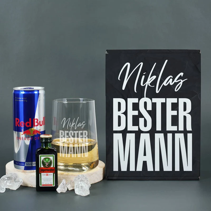 Bester Mann - Geschenkset mit Red Bull und Jägermeister