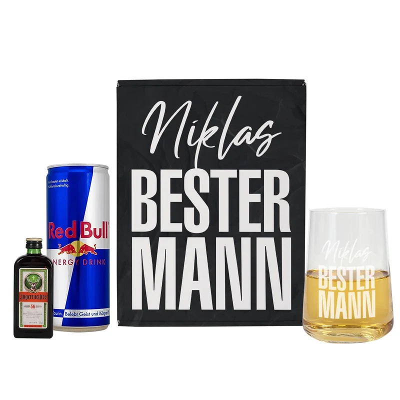 Bester Mann - Geschenkset mit Red Bull und Jägermeister