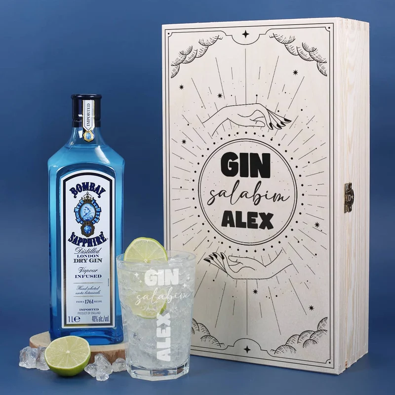 Gin salabim - Gin Geschenkset mit Bombay Gin und Glas