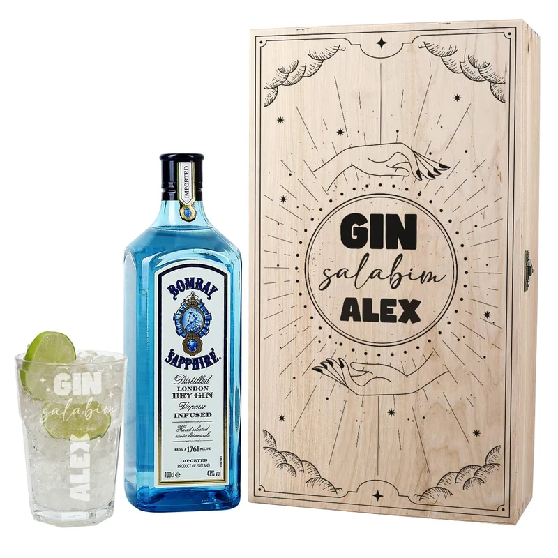 Gin salabim - Gin Geschenkset mit Bombay Gin und Glas