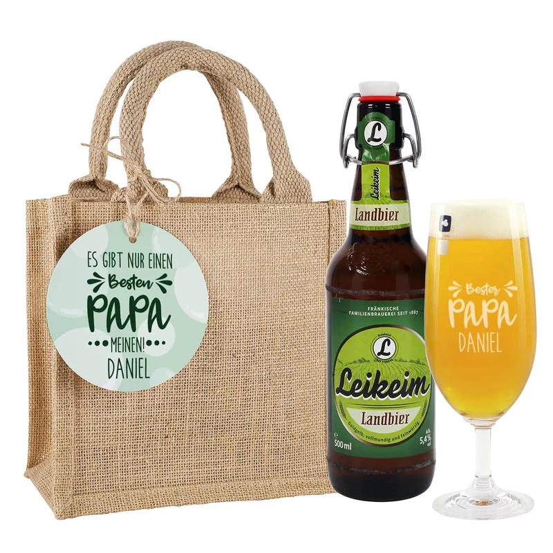 Es gibt nur einen Besten Papa, Meinen! - Bier Geschenkset in Jutetüte