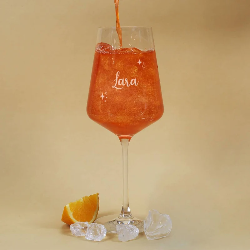 Gib Deinem Leben mehr Glitzer - Glitter Spritz Geschenkset mit personalisiertem Weinglas
