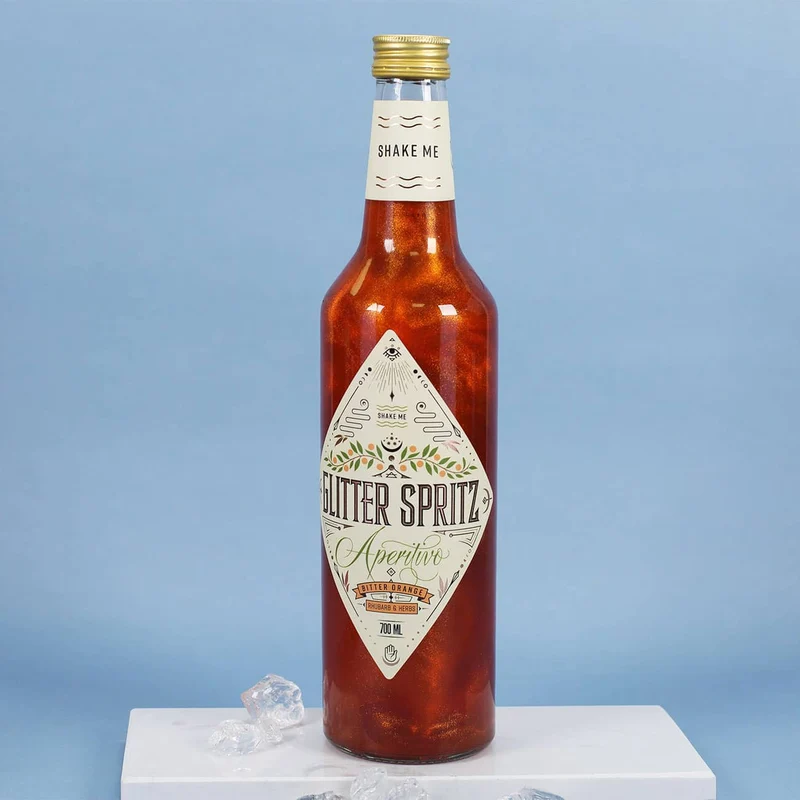 Gib Deinem Leben mehr Glitzer - Glitter Spritz Geschenkset mit personalisiertem Weinglas