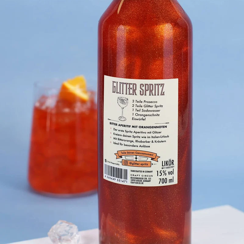 Gib Deinem Leben mehr Glitzer - Glitter Spritz Geschenkset mit personalisiertem Weinglas