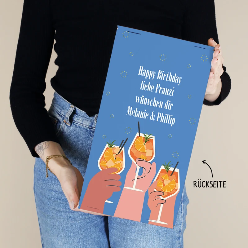 Personalisiertes Geschenkset 'Auf dich!' mit Ramazzotti alkoholfrei, Aperitif-Glas & Geschenkbox