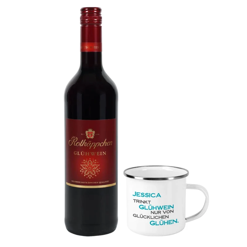 Glühwein und Tasse - nur von glücklichen Glühen