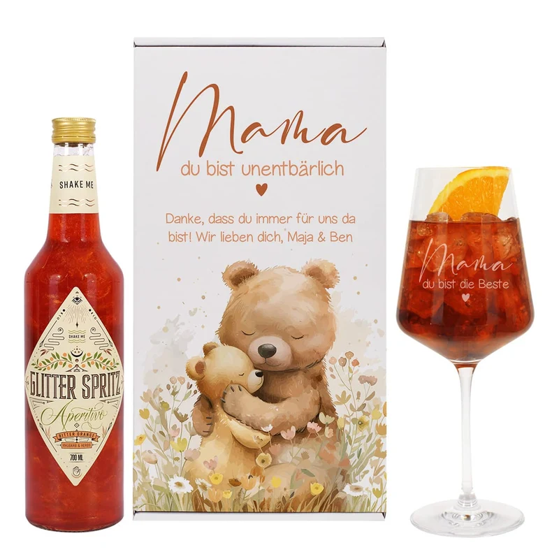 Mama du bist unentbärlich - Glitter Spritz Set zum Muttertag
