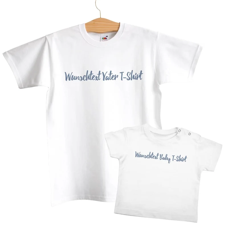 Vater und Sohn T-Shirts mit Ihrem Wunschtext bedruckt