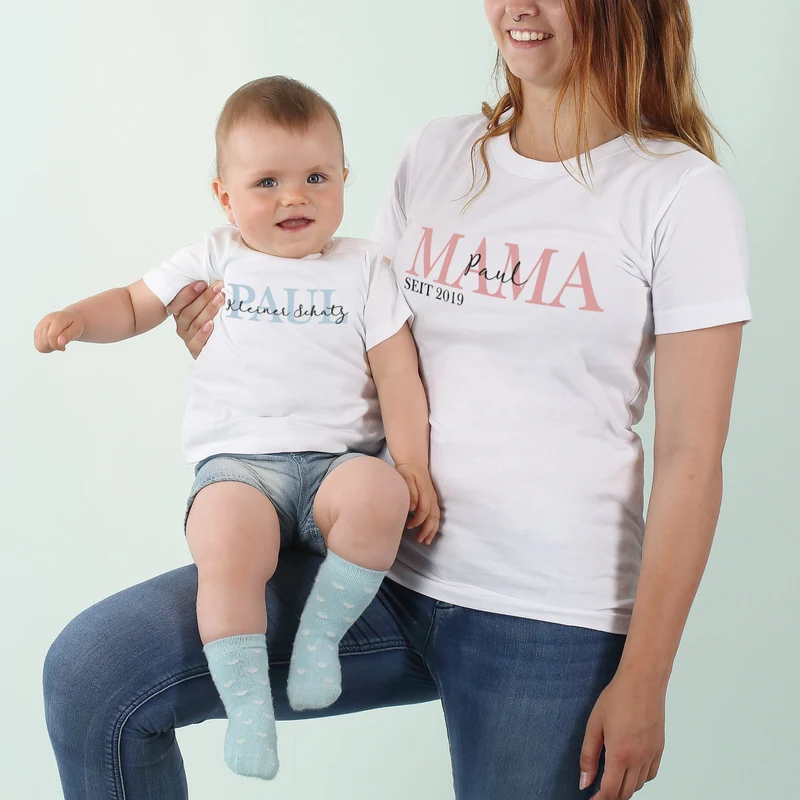 Partnershirts Mama und Kind zum Muttertag - Mama seit