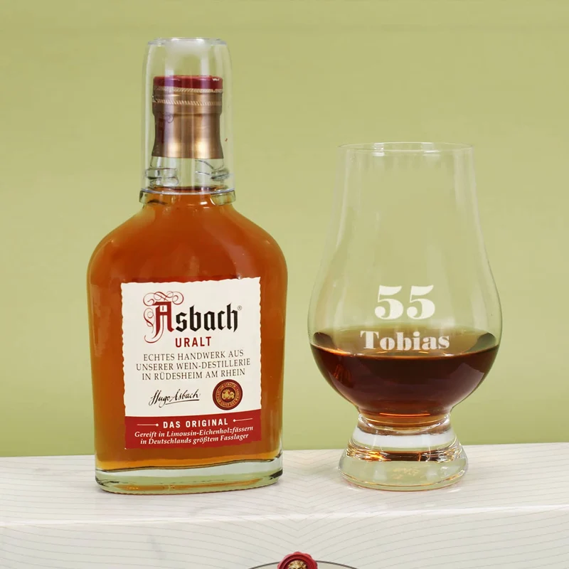 Asbach Uralt Geburtstagsgeschenk-Set mit Glas und Geschenkbox