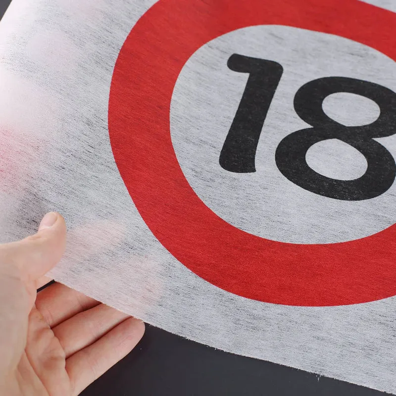 Geburtstagsdeko Tischläufer mit Verkehrszeichen 18 bis 60