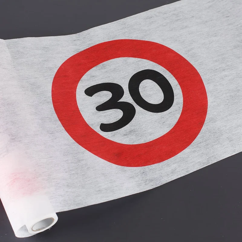 Geburtstagsdeko Tischläufer mit Verkehrszeichen 18 bis 60