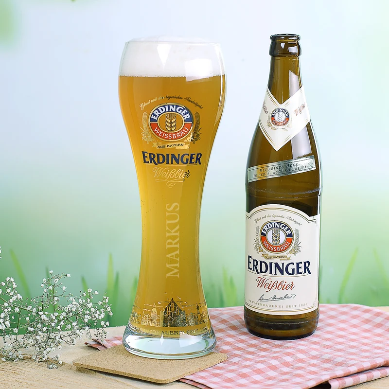 Glück ist, einen Papa wie dich zu haben - Erdinger Biergeschenk mit Glas und Öffner