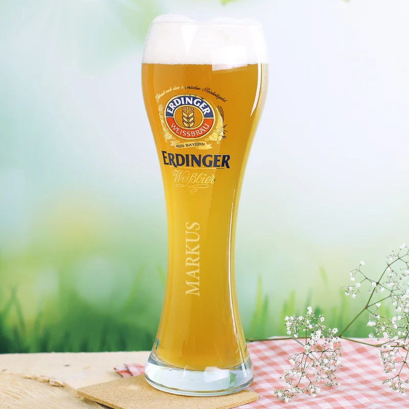 Glück ist, einen Papa wie dich zu haben - Erdinger Biergeschenk mit Glas und Öffner