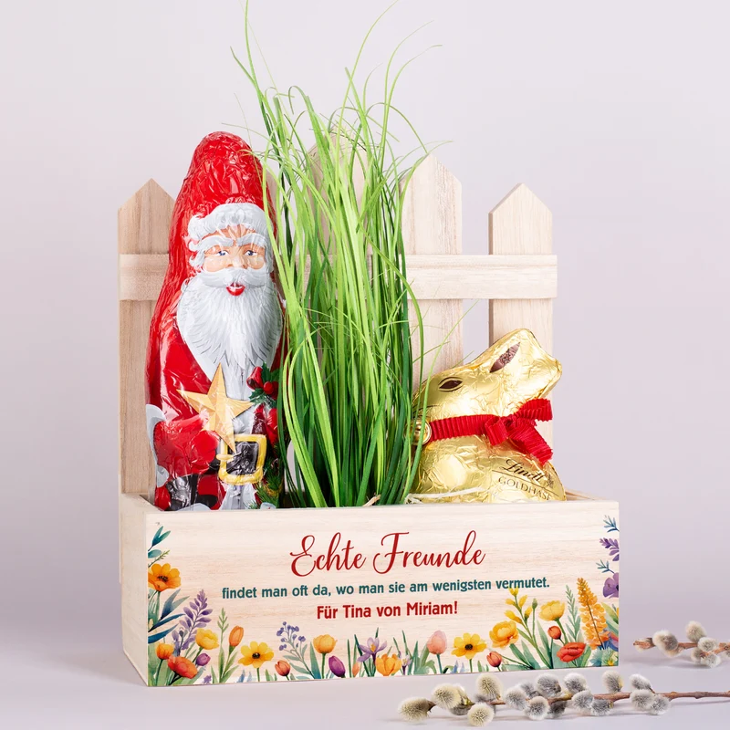 Ungewöhnliche Freundschaft – Schokoladige Überraschung im Pflanzkorb zu Ostern & Weihnachten