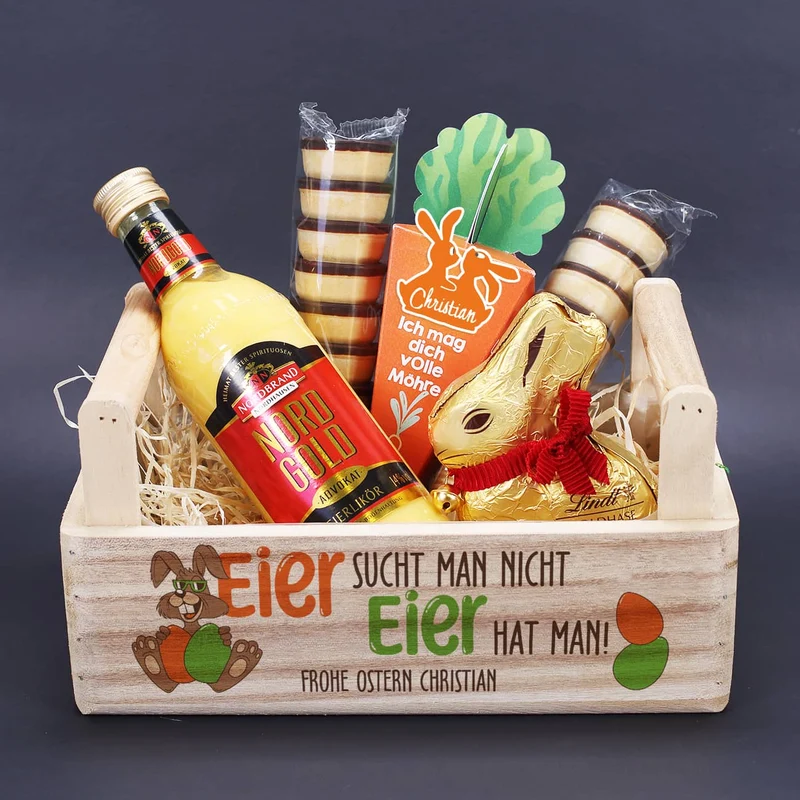 Eier sucht man nicht, Eier hat man! - Eierlikör Geschenkset zu Ostern