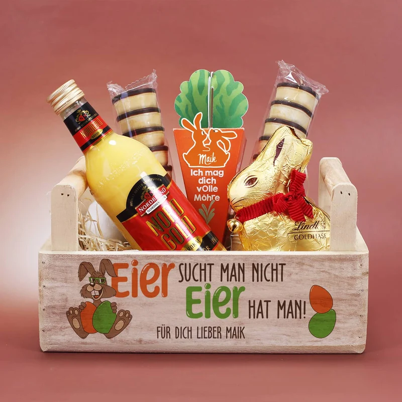Eier sucht man nicht, Eier hat man! - Eierlikör Geschenkset zu Ostern