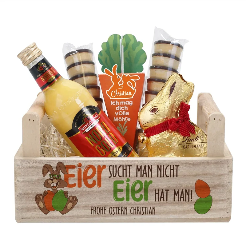 Eier sucht man nicht, Eier hat man! - Eierlikör Geschenkset zu Ostern