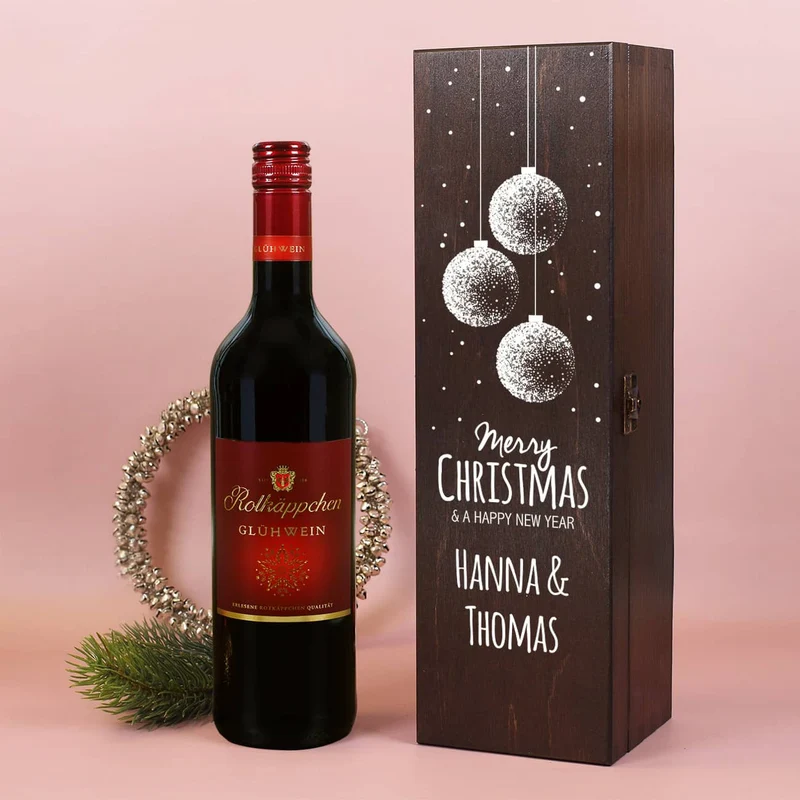 Glühwein mit persönlicher Geschenkbox zu Weihnachten