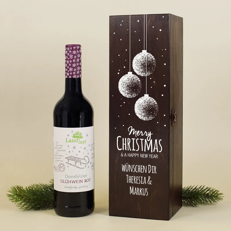 Glühwein mit persönlicher Geschenkbox zu Weihnachten