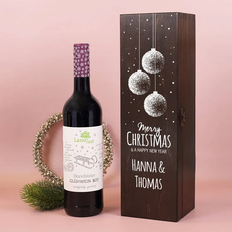 Glühwein mit persönlicher Geschenkbox zu Weihnachten