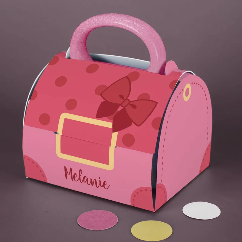 Pinke Glitzertasse in persönlicher Tassentasche mit Name und Wunschtext