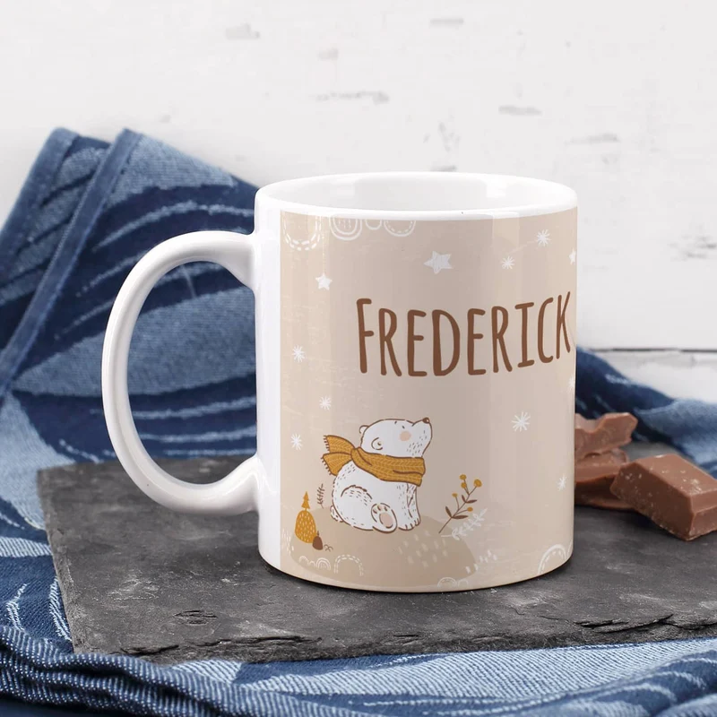 Geschenkset - Wundervolle Weihnachten - Tasse, Schokolade und Geschenksack mit Eisbär Motiv