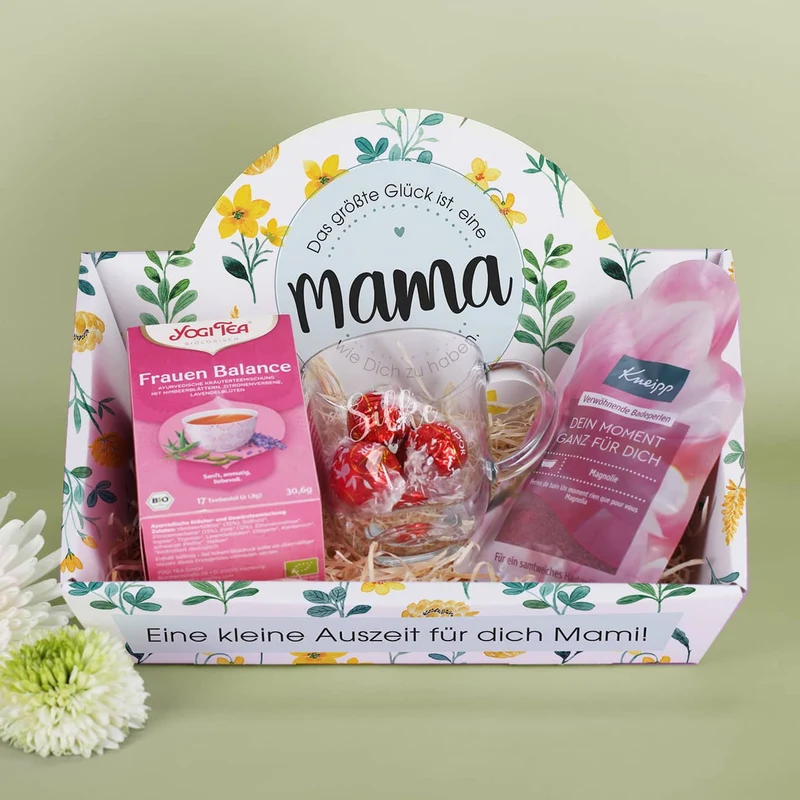 Glück ist eine Mama wie Dich zu haben - Geschenkkörbe mit verschiedenen Füllungen