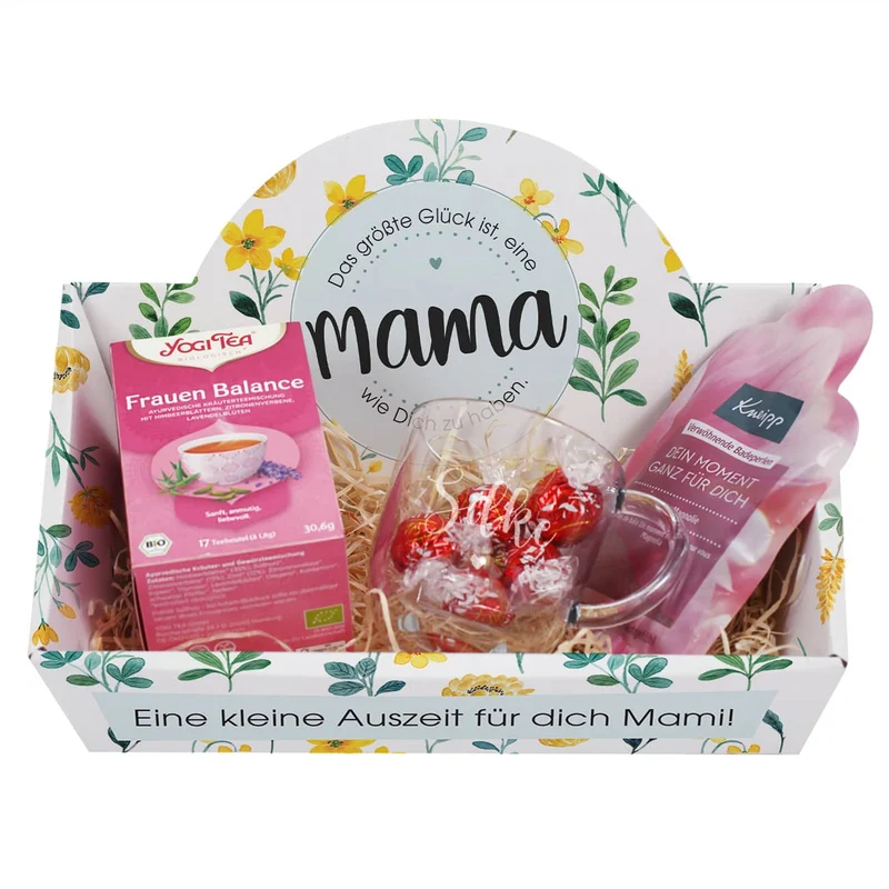 Glück ist eine Mama wie Dich zu haben - Geschenkkörbe mit verschiedenen Füllungen