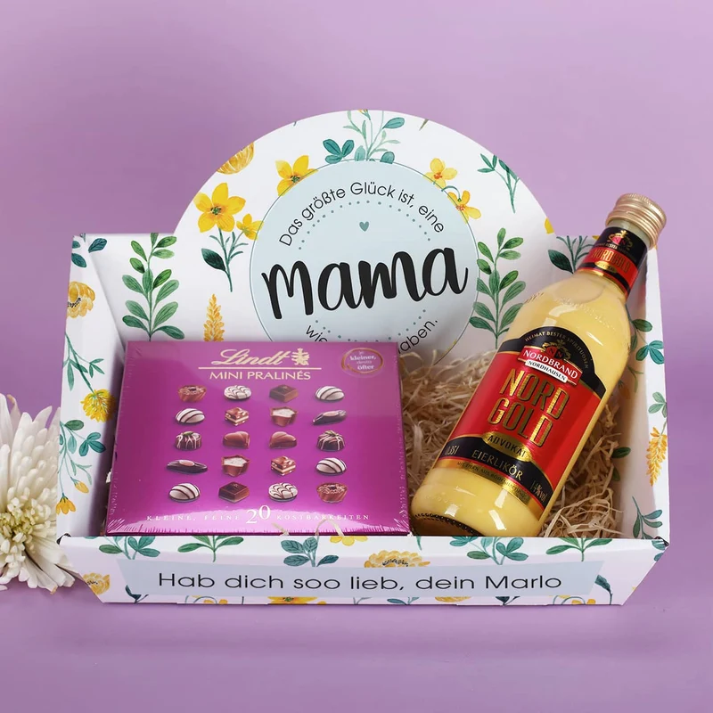 Glück ist eine Mama wie Dich zu haben - Geschenkkörbe mit verschiedenen Füllungen