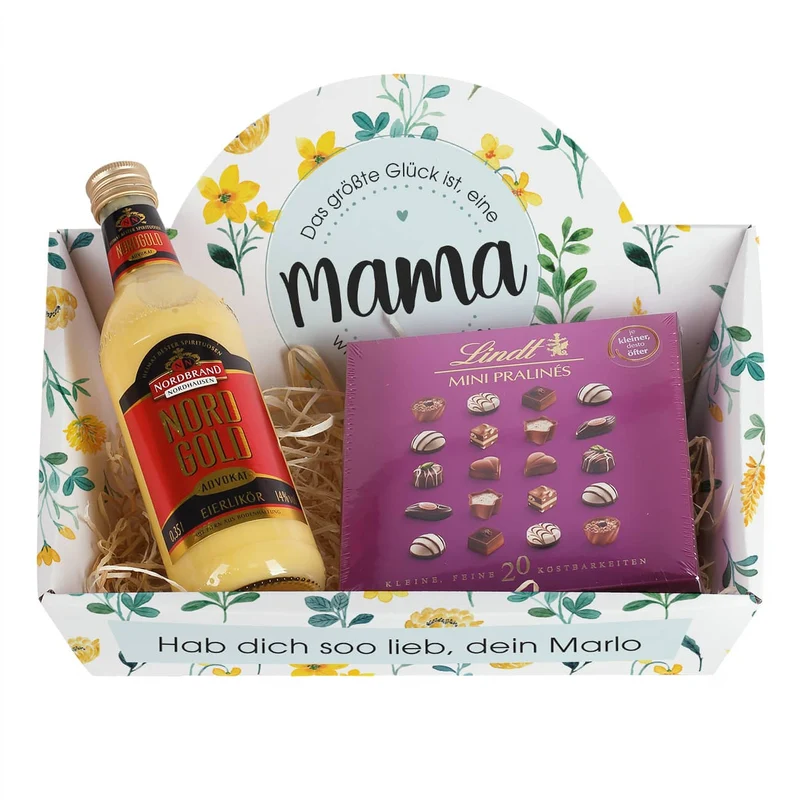 Glück ist eine Mama wie Dich zu haben - Geschenkkörbe mit verschiedenen Füllungen