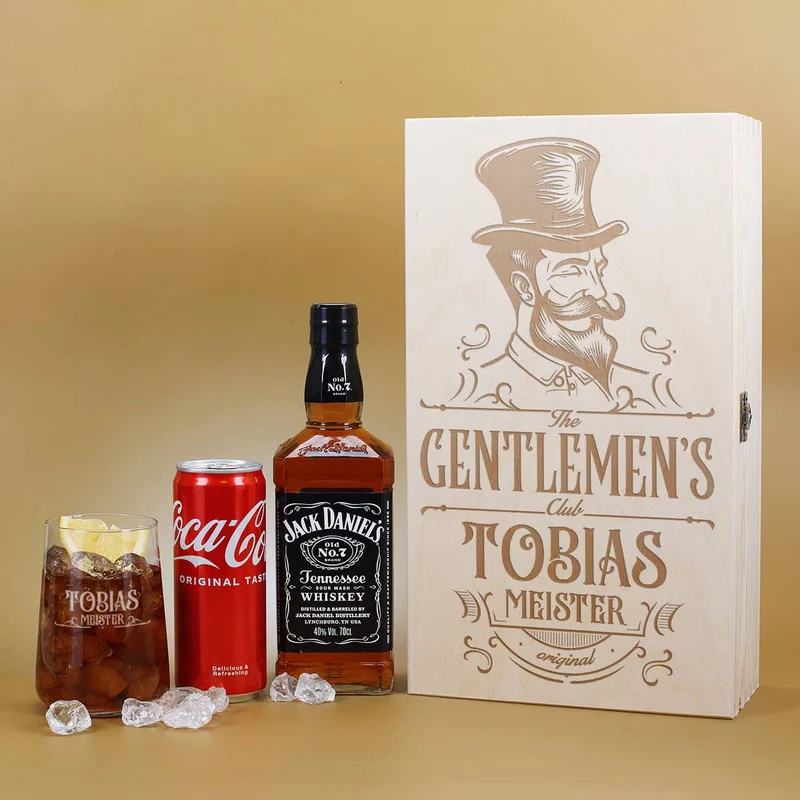 The Gentlemen's Club - Jack Daniel's Geschenkset in hochwertiger Geschenkbox
